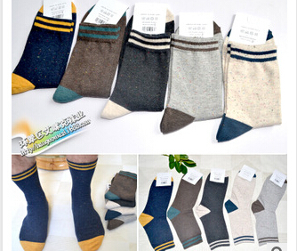 艾咪克-韓國(guó)進(jìn)口純綿男襪 秋冬新款 時(shí)尚條紋襪子 商務(wù)襪